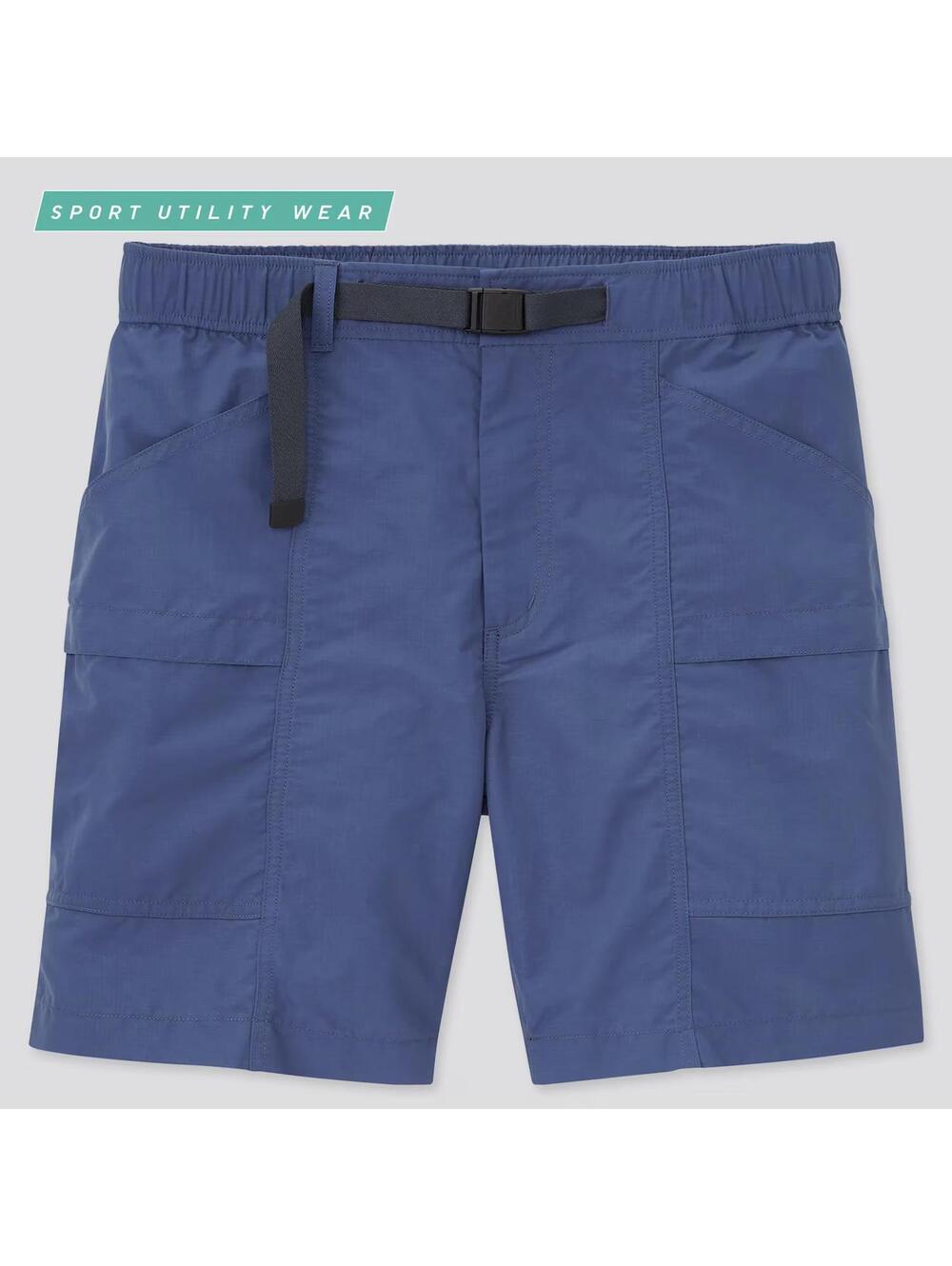 Uniqlo 8" Nylon Utility Geared Shorts with Belt Blue Mens Medium